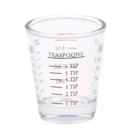 1 stk 30 ML Glass Målebeger med Skala Shot Glass Væske Glass Svart 30ml