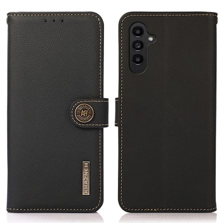 KHAZNEH Etui til Samsung Galaxy S24 FE i ekte kveg-skinn - Svart