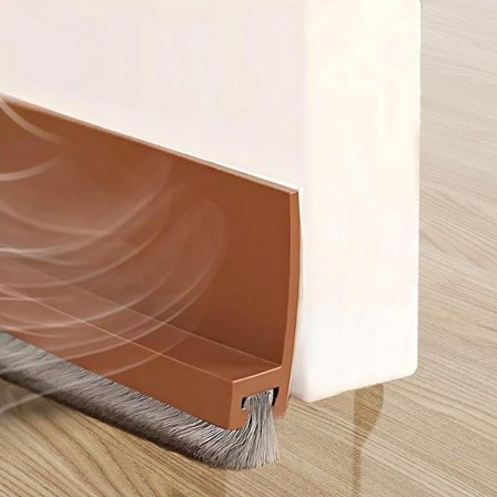 ING 100cm brun døradhæsiv, selvklæbende og skåret til størrelse, lydisolerende dørliste, døradhæsiv, dør bundisolering, (brun)