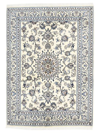 Tapis D'orient Naïn 143X190 Gris Foncé/Beige (Laine, Perse)