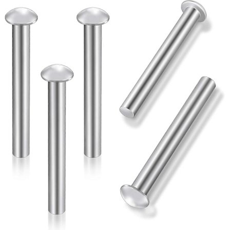 5 st 50 x 6 mm Nitar, Runda Huvud, Aluminium, Sänkt, Fästelement för Reparation av Spadar, Grepar, Gafflar, Rikor, Hackor, Gräsmatteklippare, Industri