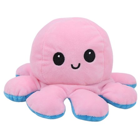 Børne Blæksprutte Plyslegetøj Sød Dobbeltsidet Vendbar Blæksprutte Udstoppede Dukke Børn Baby Legetøj (PinkBlå)