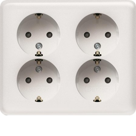 Berker 471040 Stikkontakt 4-veis, jordet, Strømbrytere & vegguttak