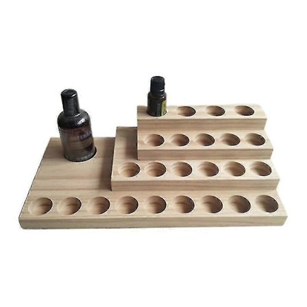 Trä Eterisk Olja Display Rack Förvaringshållare Rack Runt Hål Ställ