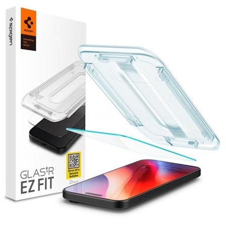 Spigen iPhone 15/16 Härdat Glas Skärmskydd 'EZ' Fit - Clear