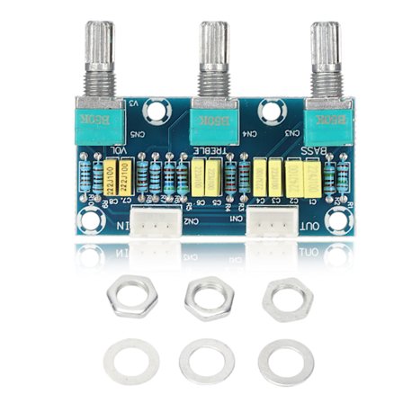 XH M802 Hifi 2-kanals forforsterkerkort Justerbar Diskant Bass PCB