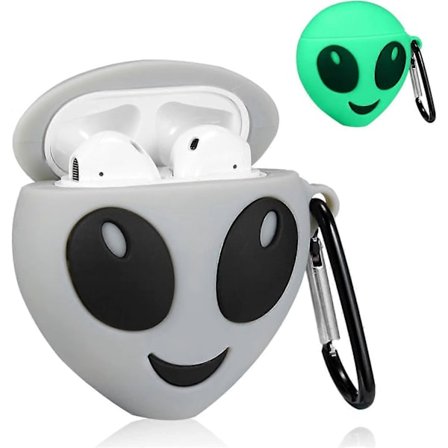 Kompatibel med Airpods 1&2 Fodral, Silikon 3D Söt Rolig Cartoon Rolig Karaktär Designer Airpod Cover, Fashion Cool Chic Design Skin, Stötsäker Ca