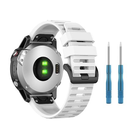 Armband kompatibelt med Garmin Fenix 7X/6X GPS /6X PRO /5X GPS /5X Plus/3 HR, [26 mm QuickFit silikonersättningsarmband], klockarmband för Garmin