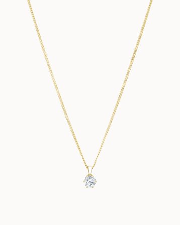 Pamela Diamanthalskæde Rund Diamant 0.50 carat - 18K Gultguld Laboratoriedyrked Diamant