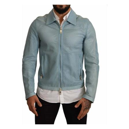 Dolce & Gabbana, Jacket Blauw, Heren, Maat:M,leer