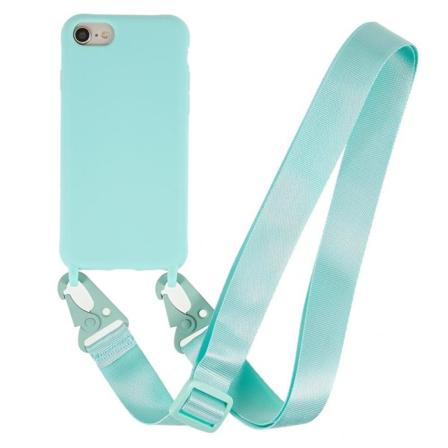 Tyndt TPU etui med mat finish og justerbar strop til iPhone SE (2022) / SE 2020 / 8 / 7 - Lysegrøn Green