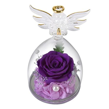Angel Girl Ikuinen Kukka Ruusu Lasikupu Lomakausi Lahja Ruusu
