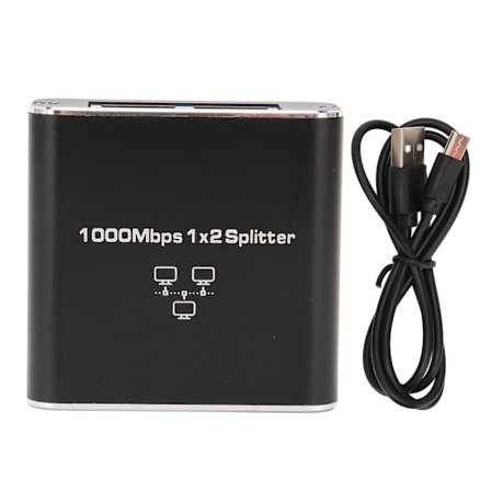 1000 Mbps Ethernet-kabelsplitter 1 til 2 Kompatibel med Cat5 Cat5e Cat6 Cat7 To enheter deler RJ45 nettverkssplitter