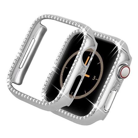 Timanttikuori Apple Watch Series Se / 6 / 5 / 4 40mm:lle, Yleinen Pc-Kotelo Karkaistulla Lasisuojalla Sliver 40mm