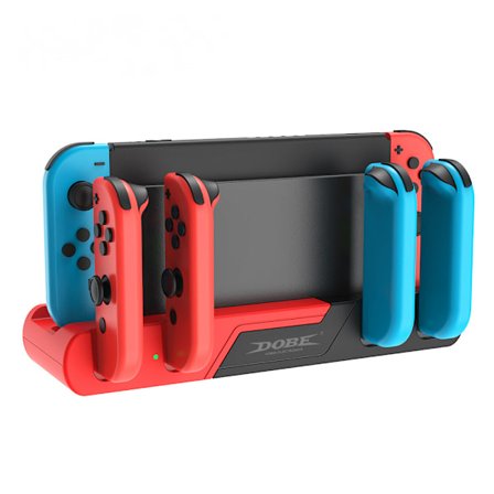 Switch Controller-opladningsstation Kompatibel med Nintendo Switch & OLED Model Joy-Cons, Opladerstandstation til Nintendo Switch Joycon