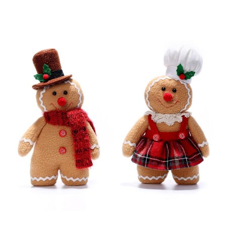 2 Pak Julemand Nisse Plys Gingerbread Nisser - Hr og Fru Chri