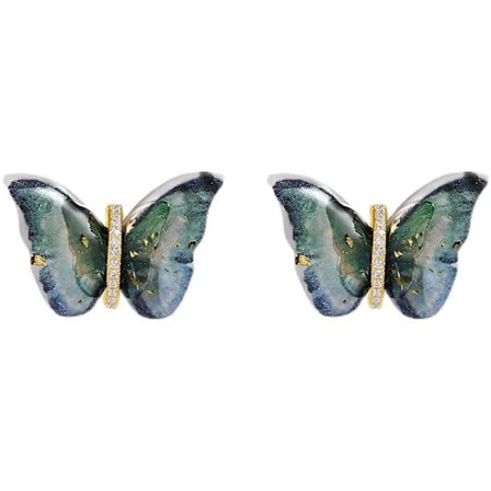 1 par akryl sommerfugl øredobber sett med diamant vintage temperament