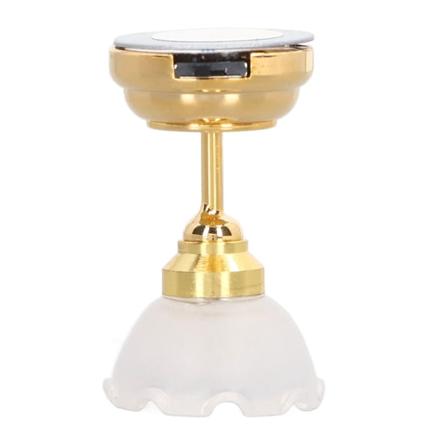 1:12 Dukkehus Miniatyr Taklys Innovativ Hvit Blomst Form Levende LED Mini Light Dukkehus dekorasjon
