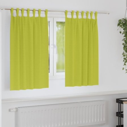 Gardiner med gardiner 2 pcs Äppelgrön Polyester