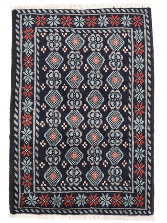 Annodato A Mano Beluch Tappeto 64X91 Di Lana Nero/Grigio Piccolo