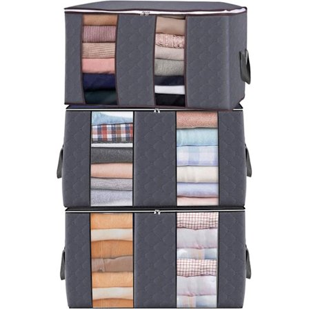 3x 60*43*35 cm förvaringsväska (grå)