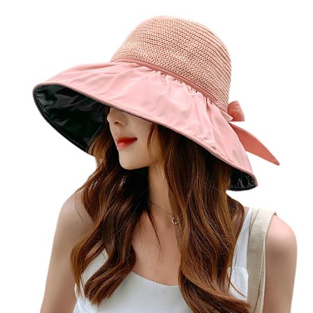 Kvinnors bredbrättade solhatt sommar UV-skyddande hatt packbar,