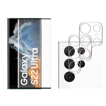 Galaxy S22 Ultra CASE-Friendly Skärmskydd + Kameralinsskydd