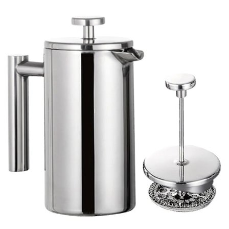 350ml/800ml/1000ml Fransk presse kande i rustfrit stål, dobbeltvægget isoleret kaffemaskine BY