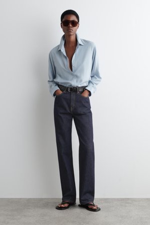 COS Luźna Koszula W Paski in Niebieski