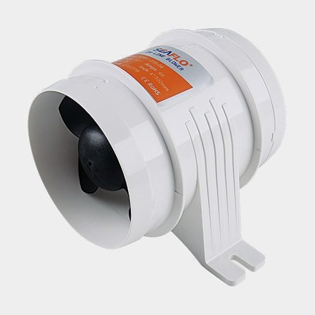 Ventilador de compartimento del motor SEAFLO In-Line Blower, 24 V, en línea, Ø100 mm (4") - Ø100 mm (4"), 6.7 m³/minuto