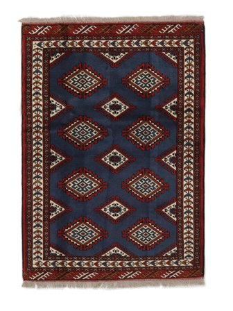 Persian Turkaman Rug 104X144 Black/Dark Red (Wool, Persia/Iran)