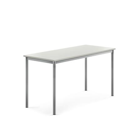 Tisch SONITUS, 1400x600x720 mm, Hochdrucklaminat grau, alugrau