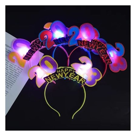 2023 Led Uudenvuoden pääpanta LED-valokruunu Tiara Luminous Headpiece vuodelle 2023