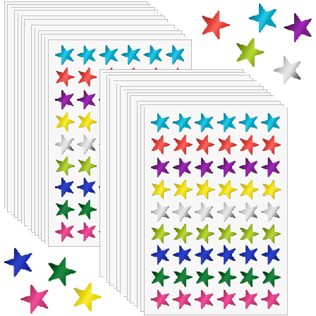 30 ark 9 farger små folie stjerneskilt - 0,5 tommers stjerneskilt for barn belønning - stjerneskilt for kartlærere foreldre barn lekser