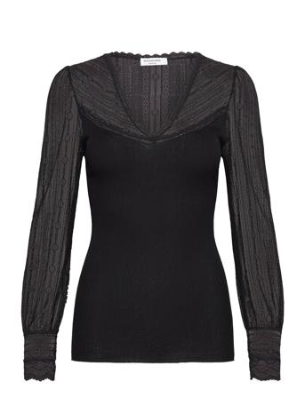 Silk T-Shirt W/ Lace Rosemunde Black