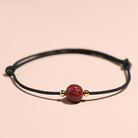 Lycka till Röda rep Vristband Kvinnor Män Cinnober Handgjorda armband