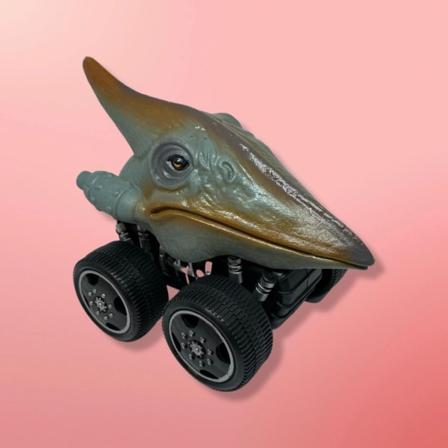 Legetøjsbil med forskellige dinosaurer t-rex triceratops carnota Grey Pteranodon (Grey)