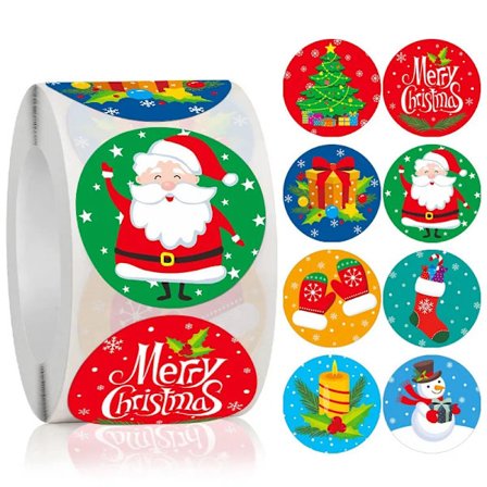50-500pcs 1'inch round snowman celebrate holiday Merry Christmas sticker for kids Decorations Labels Sealing interesting gift
