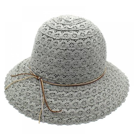 Hatt, Sommarhatt Dam Spets Båge Ihålig Solhatt Justerbar Elegant Brätte Mjuk Hatt Solskydd Blommig Hinkhatt Mors Dag Present (Ljusgrön)