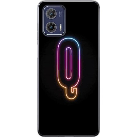 Kompatibel Mobilcover til Motorola Motorola Moto G73 Minimalistisk neonbogstav Q i lyse farver mod mørk baggrund