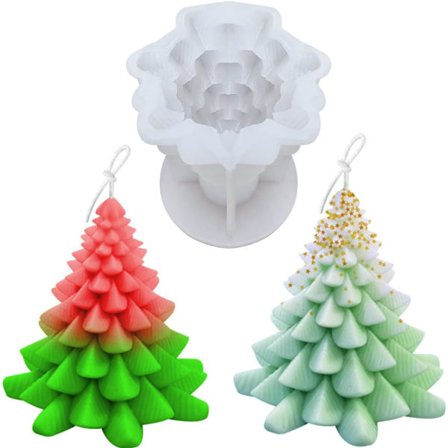 #1 stk. Juletræstelysform Silikon Juletræform Håndlavet Lysfremstilling#