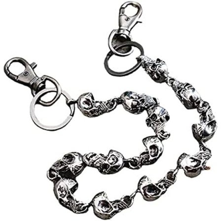 Herre Livrem Kjede Skallehode Metall Vintage Hip Hop Gotisk Punk Skjelett Bukser Bukser Jean Biker Lommebok Nøkkelring