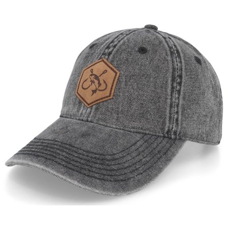Skillfish - Fishing Hooks 382 Snow Washed Black Denim Dad Cap Unconstructed Black Cap - @ Hatstore