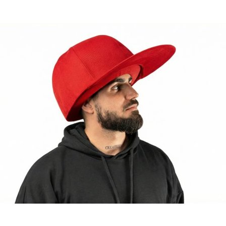 JumboCaps - Röd fitted Keps - Oversized Red Fitted @ Hatstore