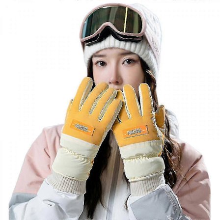 Vinter skihandsker til kvinder, vandtætte touchscreen snowboardhandsker, vindtætte varme snehandsker til løb og cykling Niuniu