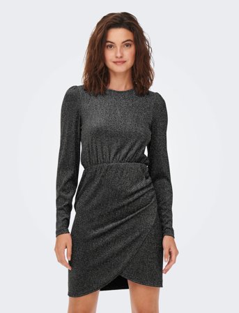 ONLY Onlrich L/S Glitter Dress Jrs - Black - S