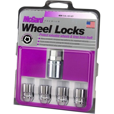 McGard 24154 Chrome Cone Seat Hjullås (M12 x 1,25 gängstorlek) - 4 lås / 1 nyckel