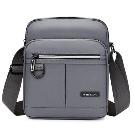 Herrar Canvas Axelväska Messenger Crossbody Satchel Resväska Ljusgrå