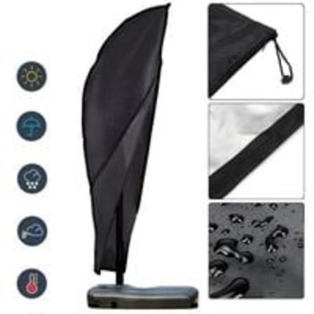 Stort vattentätt skydd för Cantilever-parasoll med dragkedja och snöre 265cm, svart