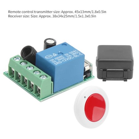 DC12V 433MHz Enkeltkanals Relæ Fjernbetjening Trådløs Kontakt Modtager + Sender Kit Nem Betjening